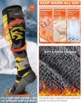 Hylaea Merino Wool Ski Socks - Cold Weather Thermal Knee-high Warm Socks for Snowboarding, Snow, Winter, Hunting, Outdoor Sports, Camo Large