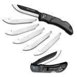 OUTDOOR EDGE 3.5" RazorLite EDC Knife. Pocket Knife with Replaceable Blades and Clip. Perfect For Hunting and Skinning Deer. Gray with 6 Blades