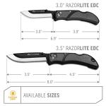 OUTDOOR EDGE 3.5" RazorLite EDC Knife. Pocket Knife with Replaceable Blades and Clip. Perfect For Hunting and Skinning Deer. Gray with 6 Blades