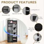 3-4 Gun Storage Cabinet, Gun Safes for Rifles and Pistols with Detachable Partitions, Fire Proof Gun Safe for Rifles and Pistols with Detachable & Adjustable Gun Stocks