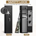 3-4 Gun Storage Cabinet, Gun Safes for Rifles and Pistols with Detachable Partitions, Fire Proof Gun Safe for Rifles and Pistols with Detachable & Adjustable Gun Stocks