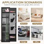 3-4 Gun Storage Cabinet, Gun Safes for Rifles and Pistols with Detachable Partitions, Fire Proof Gun Safe for Rifles and Pistols with Detachable & Adjustable Gun Stocks