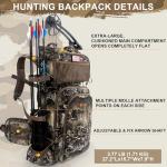 FunVZU Hunting Backpacks for Men,Saddle Hunting Bag with Bow Holder, Lage Compound Bow Hunting Backpack & Duffle Bags, Deer Hunting Backpack with Rifle Holder (Forest Rock Camo)