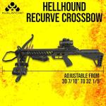 Avalanche Hellhound Recurve Crossbow | Scope, Bolts, Cocking Rope, Quiver Included | 175-Lb Draw Weight | 255 Fps with 16" Aluminum Arrow | Adjustable Composite Butt Stock | Scope Included