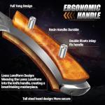 Golden Bird Damascus Steel Knife for Kitchen and Outdoor - Hand Forged Chef Camping Knife with Resin Handle & Wood Sheath, All Purpose Cooking Survival Hunting Knives,Gift for Men & Women