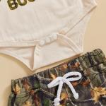 GOOCHEER Newborn Baby Boy Clothes Hunting Long Sleeve Romper Shirt Tops Pants Fall Winter Outfits Hat Set (Army Green, 3-6 Months)