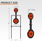 Highwild 3/8 Inch Thick Double Spinner Shooting Targets - Auto Reset Steel Target - for Centerfire Handguns Up to .44 Magnum