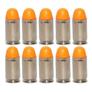ST Action Pro Pack Of 10 Inert .45 ACP Automatic Colt Pistol Orange Safety Trainer Cartridge Dummy Ammunition Ammo Shell Rounds with Nickel Case
