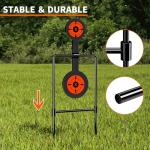 Highwild 3/8 Inch Thick Double Spinner Shooting Targets - Auto Reset Steel Target - for Centerfire Handguns Up to .44 Magnum