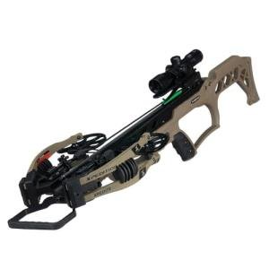 Xpedition Archery Xpedite 420 Crossbow with Rope and Crank Cocking Device, Compound Crossbow Package with Illuminated 4X32 Scope, 420 Feet Per Second