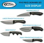 SZCO Full Tang Hunting Knives 5 Pcs - Camping Knife with Pakkawood Handle & Stainless Steel Blade with Sheath - Bowie Knife for Camping & Outdoor Uses for Men