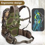 YVLEEN Hunting Backpack, Durable Camo Hunting Packs for Men, Large Capacity Hunting Day Pack for Rifle Bow Gun