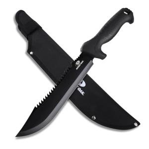 Mossy Oak 16" Heavy Duty Machete with Saw and Sheath, Sharp Dual-Edge Blade, Ergonomic Non-Slip Handle for Bushcraft, Outdoor Hunting, Garden Cutting and Yard Work