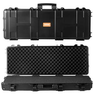 VEVOR Rifle Case, Rifle Hard Case with 4 Layers Fully-protective Foams, 42 inch Lockable Hard Gun Case with Wheels, IP67 Waterproof & Crushproof, for Two Rifles or Shotguns, Black