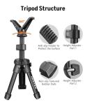 MidTen Portable Shooting Rest Tripod Rifle Stand for Range - Lightweight Bench Rest with 360 Rotate V Yoke Holder (7.5-15'')