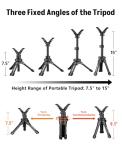 MidTen Portable Shooting Rest Tripod Rifle Stand for Range - Lightweight Bench Rest with 360 Rotate V Yoke Holder (7.5-15'')