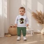 CIYCUIT Baby Boy Outfits Hunting Embroidered Sweatshirt Pants Set Fall Winter Clothes Dog 12-18 Months