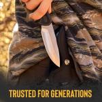 Buck Knives 685 Large BuckLite Max II Hunting Knife, 4" Fixed Blade, Dynaflex Rubber Handle, 420HC Stainless Steel Drop Point Blade, Sheath Included, Knife Made in the USA, 4.7 oz