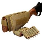 FARMSOLDIER Rifle Stock Pack, Cheek Pad Buttstock Ammo Holder Pouch,Tactical Buttstock Shotgun Rifle Shell Holder Cheek Rest Pouch Multi-camo