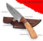 POLO CRAFT Custom Handmade Fixed Blade Hunting Knife - 9 Inch hand Forged Full Tang Knives For Hunting, Outdoor Camping, Hiking, Fishing, Bushcraft Knives With Leather Sheath. (Predator Hunter Knife)