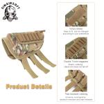 FARMSOLDIER Rifle Stock Pack, Cheek Pad Buttstock Ammo Holder Pouch,Tactical Buttstock Shotgun Rifle Shell Holder Cheek Rest Pouch Multi-camo