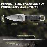 CIVIREVIC Fixed Blade Outdoor Knife with Sheath, 5Cr High Carbon Steel Stonewashed Blade, Full Tang Knife with Non-Slip ABS Handle, Belt & Boot Carry Sheath, Ideal for Camping, Hiking & Survival – Silver