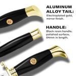 DISPATCH 250th Anniversary Commemorative Fixed Blade Knife, 10.2'' Mirror Polished Stainless Steel Full Tang Blade with Dual Fullers, Gold-Plated Guard & Pommel, Resin Handle, Composite Leather Sheath