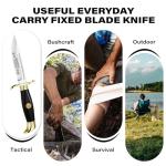 DISPATCH 250th Anniversary Commemorative Fixed Blade Knife, 10.2'' Mirror Polished Stainless Steel Full Tang Blade with Dual Fullers, Gold-Plated Guard & Pommel, Resin Handle, Composite Leather Sheath