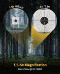 CVLIFE 1.5-5x32 Crossbow Scope, 20-100 Yards Rangefinder Ballistic Reticle, 300-460 FPS Red Green Illuminated Compact Crossbow Scope for Hunting with 20mm Scope Rings