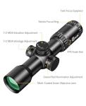 CVLIFE 1.5-5x32 Crossbow Scope, 20-100 Yards Rangefinder Ballistic Reticle, 300-460 FPS Red Green Illuminated Compact Crossbow Scope for Hunting with 20mm Scope Rings