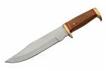 SZCO Full Tang Hunting Knife 12.25 Inch - Skinning Knives with Stainless Steel Blade, Inlay Wood Handle & Leather Sheath - Camping Knife for hunting and Hiking - Bowie knife for Men