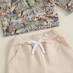 Mieeyali Toddler Kids Hunting Clothes Mallard Duck Half Zip Sweatshirt Camo Country Shirt Pants Set Fall Winter Outfits (Army Green Duck, 6-12 Months)