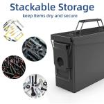 PATRON 30 Cal Ammo Can Metal 9mm Ammo Box Storage Crate Case for Shotgun Bullet Rifle Nerf Ammunition Waterproof Case-Gard Organizer for Men,Gift Boxes for Dad Husband Father (Black)