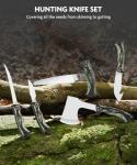Jellas Hunting Knife Set - Professional Game Processing Kit with Axe, Bone Saw, Skinning & Fillet Knives, Rib Spreader, Sharpener, Portable Field Dressing Kit & Camping Gear in Carry Case (4.2i)
