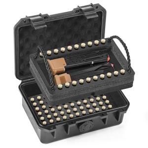 Hydrocase 9mm Ammo Case, Compatible with Magazines, Compact Waterproof Lockable Ammo Storage Case for Ammunition, Portable and Durable 9mm Ammo Box, Suitable for Travel,Home and Range Use