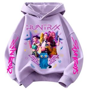 Girls Hoodies Costume For Girl Teens K-Pop Singer Costume Kids Rumi Mira Zoey Outfits Kpop Hunters Long Sleeve Sweatshirts De-Mon Graphic Hoodies For Kids Pullover School Outfits Purple 7-8 Years