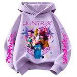 Girls Hoodies Costume For Girl Teens K-Pop Singer Costume Kids Rumi Mira Zoey Outfits Kpop Hunters Long Sleeve Sweatshirts De-Mon Graphic Hoodies For Kids Pullover School Outfits Purple 7-8 Years