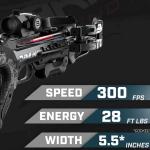 Barnett - Demun Storm Handheld Crossbow - 300 FPS Compact Bow w/SwitchLok Riser, Break-Action Cocking & Red/Green Dot Sight - Includes D-TAC Stock & Tactical Foregrip