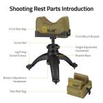 CVLIFE Shooting Rest Tripod Gun Rifle Rest with Front and Rear Bench Rest Bags Height Adjustment for Range Shooting Hunting and Outdoor