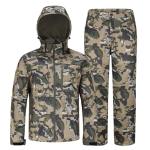 UIIHUNT Hunting Clothes for Men with Fleece Lining: Camo Hunting Suit, Safety Strap Compatible Water Resistant Silent Hunting Jacket and Pants