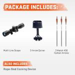 TenPoint Wicked Ridge Commander M1 Lightweight and Compact Profile Crossbow with Rope-Sled and Fully Coated 4X Multi-Line Scope (Peak Camo)