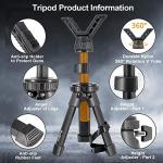 HUNTPAL Rfie Rest Bench Stand Shooting Stick Tripod Gun Rest for Range Table Shooting Target Practice, Portable Adjustable Height Compact Aluminum Construction Shooting Support