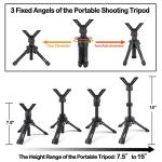 HUNTPAL Rfie Rest Bench Stand Shooting Stick Tripod Gun Rest for Range Table Shooting Target Practice, Portable Adjustable Height Compact Aluminum Construction Shooting Support