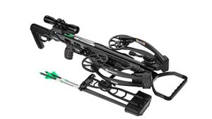 CenterPoint Hellion 400 FPS 185 LBS Compound Crossbow - 8 Inch Cocked Ultra Compact with CNC Aluminum Rails