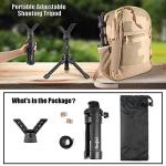 HUNTPAL Rfie Rest Bench Stand Shooting Stick Tripod Gun Rest for Range Table Shooting Target Practice, Portable Adjustable Height Compact Aluminum Construction Shooting Support