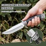KnifZanthic Camping Fixed Blade Knife with Sheath-Outdoor Hunting Knife-Camping Bushcraft Knife with colorwood Handle-Outdoor Gear Christmas Gift for Men and Women