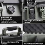 Waterproof Lockable Ammo Storage Box – Heavy Duty Ammo Organizer Case with 8 Adjustable Dividers for Handgun, Rifle & Shotgun Ammo, Secure Bullet Storage Crate Keeps Ammunition Safe & Organized