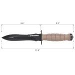 MTECH USA Officially Licensed USMC Fixed Blade Knife with Guard, 11.8 Inch Stainless Steel Blade, Textured Handle, Nylon Sheath with Lanyard, Tactical Outdoor Survival Knife (Tan)