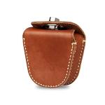 KOSIBATE Ammo Pouch, Genuine Leather Ammo Holder Bag Storage for .22 22LR .38 .45 Hunting Military Belt Gun Ammo Case Brown