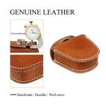 KOSIBATE Ammo Pouch, Genuine Leather Ammo Holder Bag Storage for .22 22LR .38 .45 Hunting Military Belt Gun Ammo Case Brown